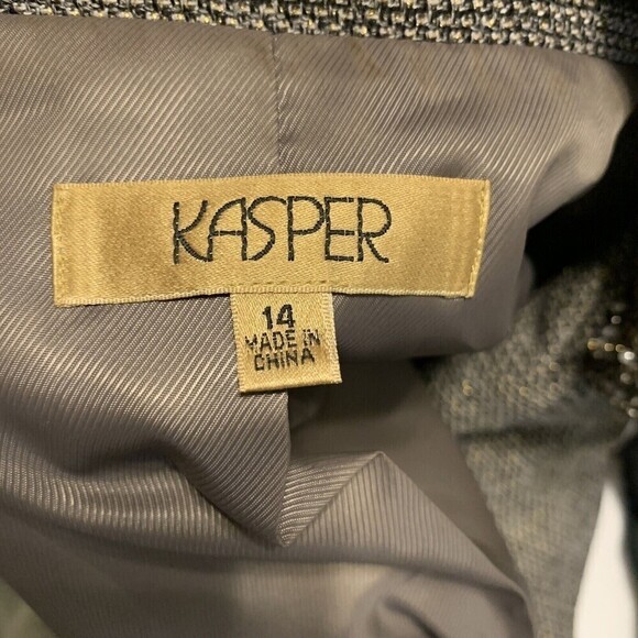 KASPER Womens Plus Size 14 Multicolor Textured Embellished Blazer Jacket - Picture 5 of 7